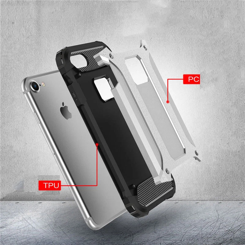 Cover custodia per Apple iPhone 7/8 Plus Silicone Gel Tpu+PC copertura bordi - Immagine 3 di 4