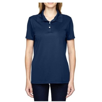 Hanes Women's 4 oz. Cool Dry Polo Nave Blue Size Small - UPF 50