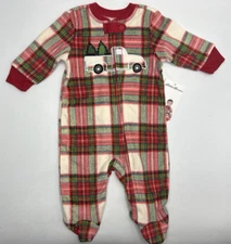Boys / Girls Size 9M Eddie Bauer Family Holiday One-Piece Footed Pajamas