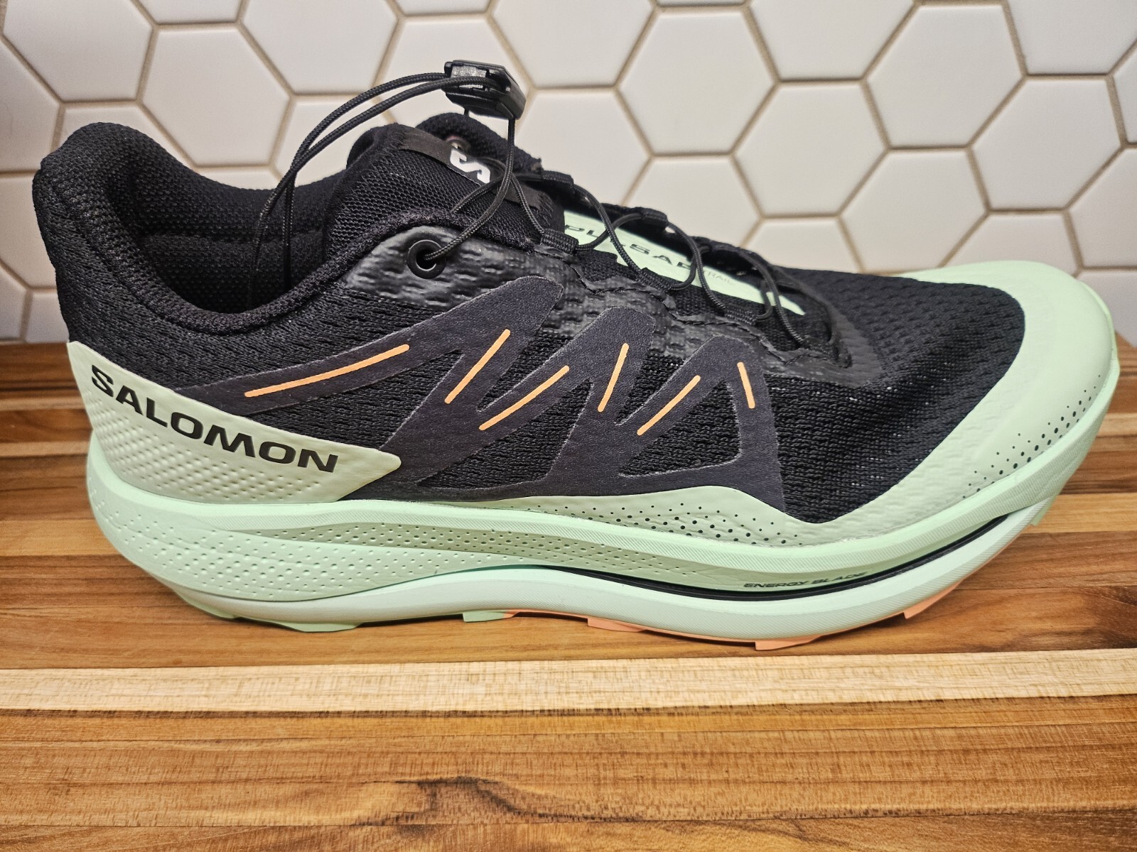 Scarpe da ginnastica Salomon da donna Pulsar Trail ""Nero verde CMFT"" 473064 taglia 10 5