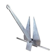 94012 Galvanized Danforth Fluke Anchor Stainless Shank 9 lb for Marine Boat