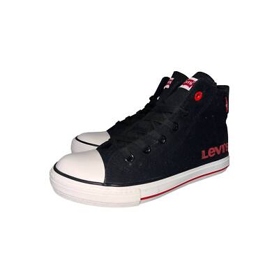 Levi's Kinder Sneaker schwarz Schnürschuhe hoher Reißverschluss UVP 55 £