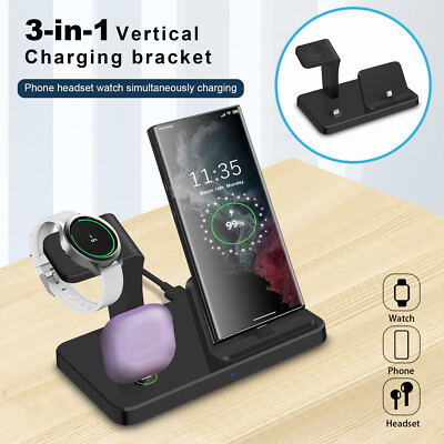 3in1 Charging Stand Bracket For Samsung Galaxy Watch Ultra/7/6 S25 Edge/S24+/S23