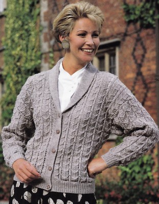 LADIES~CARDIGAN~SHAWL COLLAR /DK 
