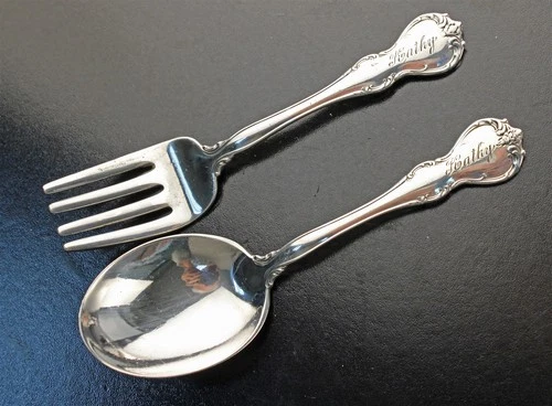 Towle Sterling FRENCH PROVINCIAL Baby Fork & Spoon Set MONO KATHY