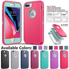 For iPhone 8 Plus Case Heavy Duty Rugged Shockproof Protection Dual Layer Cover