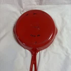 Vintage Griswold Cast Iron Skillet No 6 Red Cream Enamel 9” across