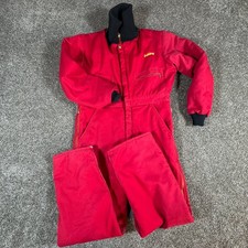 WearGuard Mens Small Vintage Insulated Coveralls Jumpsuit Red Quilted Lined Work