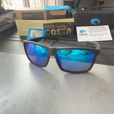 NEW Costa Del Mar Rinconcito Matte Black /Blue Mirror Polarized Sunglasses 580p