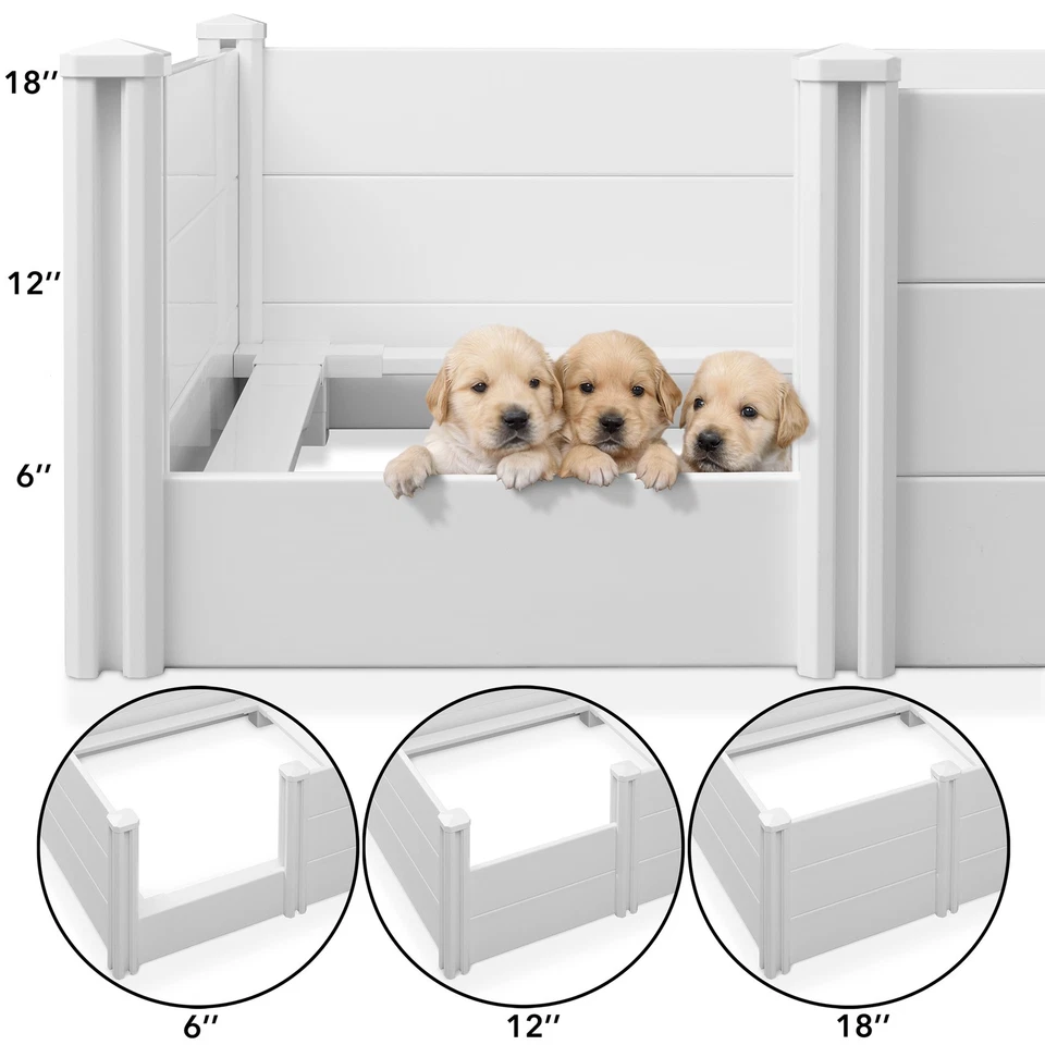 Dog Whelping Box with Rails, Large 48" x 48" x 18" Heavy-Duty PVC Puppy Pen - Image 2 of 4