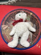 🎄2004 HOLIDAY TEDDY 🎄Ty Beanie Babies White Christmas BEAR Baby