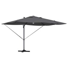 Parasol déporté design moderne inclinable 351 x 250 x 253 cm en polyester anthr