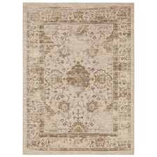 2'6"x3'9" Washable Vintage Tufted Distressed Accent Rug Tan - Threshold