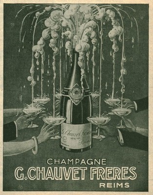 Antique Champagne Advertising C Chauvet Frères Reims 1924 Magazine Issue