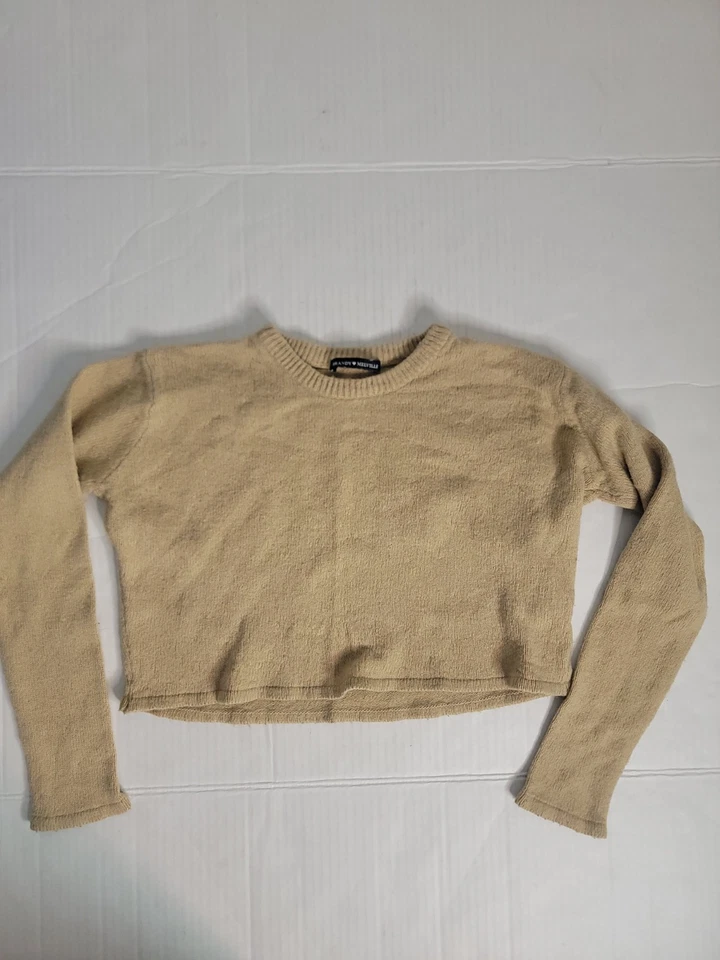Brandy Melville LOT (3) Crop Sweatshirt Top OS Long sleeves Stretch Cotton - Image 4 of 4