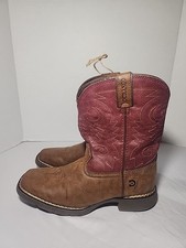 Durango Kids 8" Boots Size 3 M Briar Brown Brick Red Cowboy Style DBT0222TS