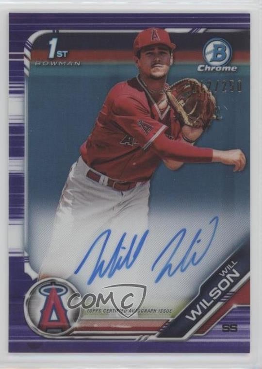 2019 Bowman Draft Chrome Pick Purple Refractor /250 Will Wilson #CDA-WW Auto 3q5
