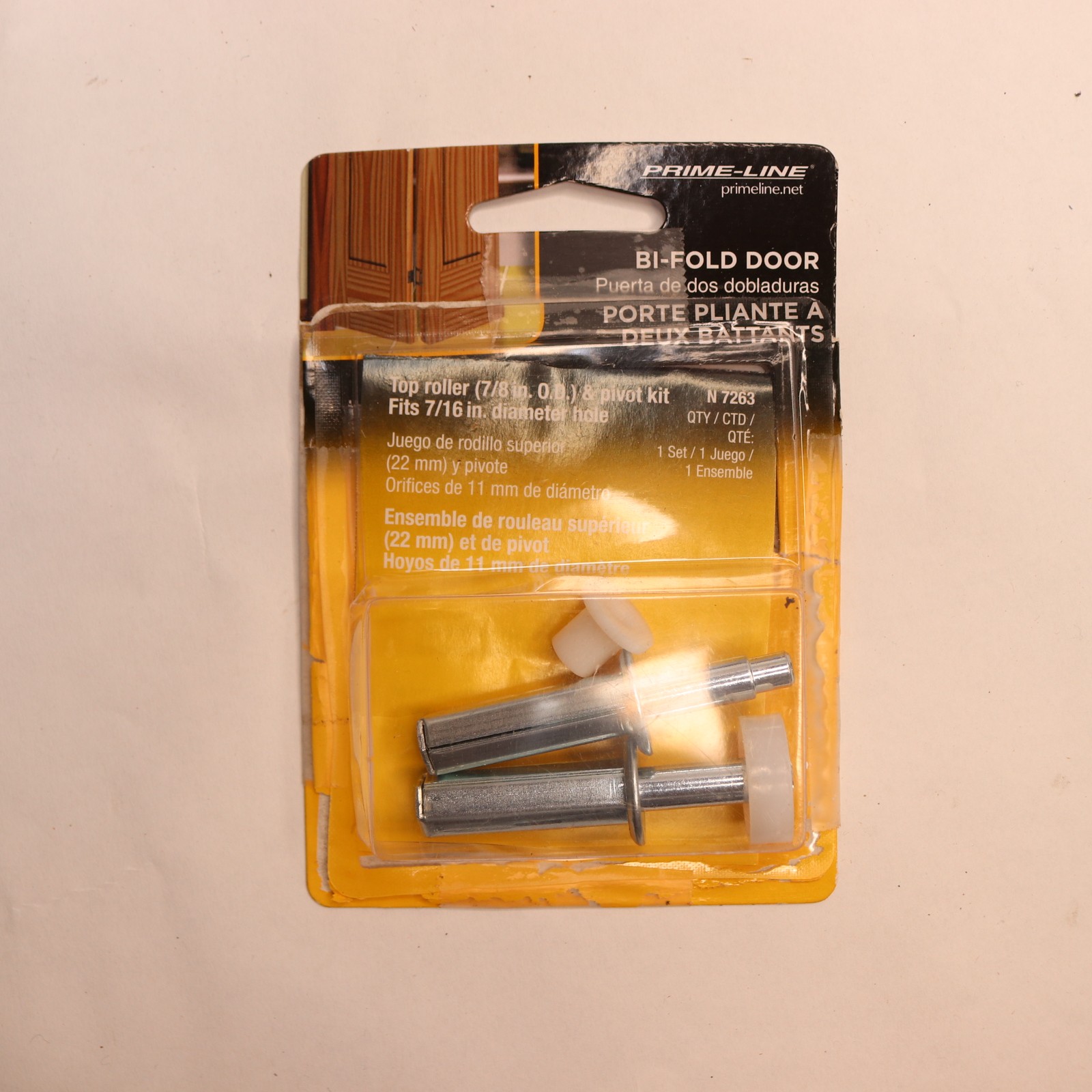 Prime-Line Bi-Fold Door Top Pivot and Guide Set, 7/16 in. steel housing