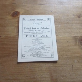 1951 Cheltenham Gold Cup Racecard Won by Silver Fame