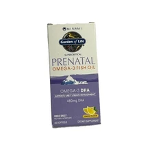 Garden Of Life Prenatal Omega-3 DHA Fish Oil  Lemon 60 softgel