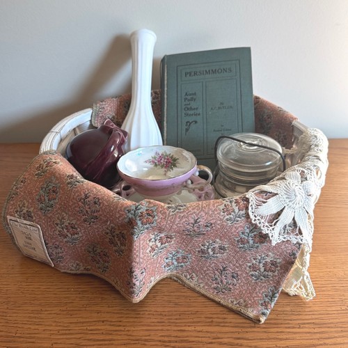Curated Vintage Cottagecore Gift Set with Book Coffee Tea Mug Accessories