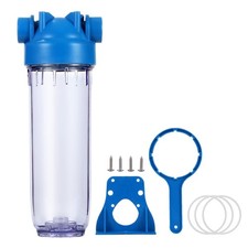 Geekpure 10-Inch Whole House Clear Water Filter Housing - 3/4NPT Brass Port-Fit