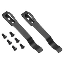 2Set Deep Carry Pocket Clip 2.6"(66mm) Knife Pocket Back Clip with Screw Black