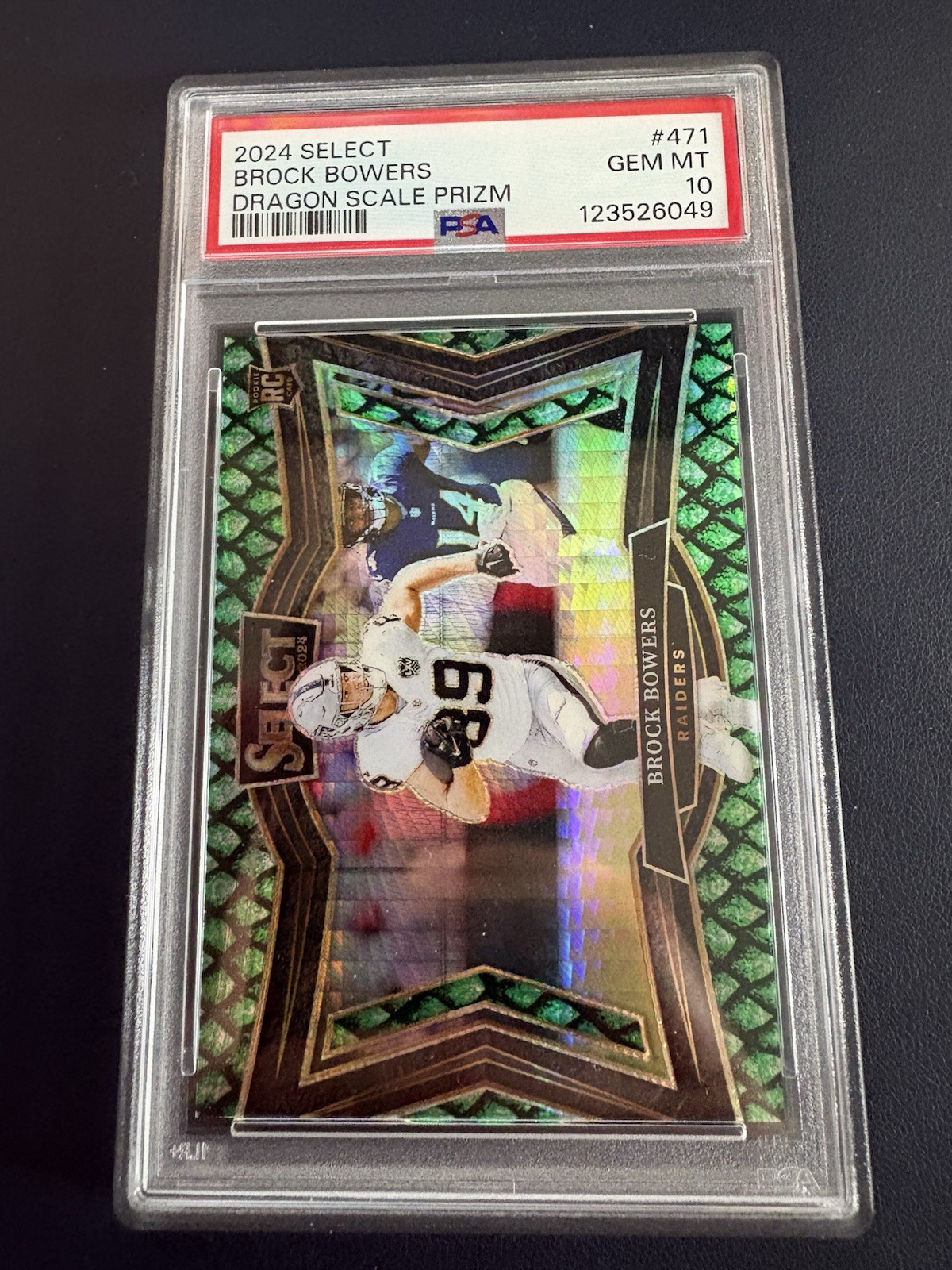 Brock Bowers Panini Select #471 Dragon Scale Prizm