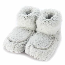 WARMIES Gray Marshmallow Boots Slippers Size 6-10 Aromatherapy