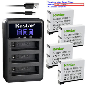 Kastar Cargador De Batería Para AHDBT 401 HD GoPro Hero 4 GoPro HD Hero 4 Negro Plata