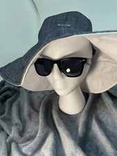 Womens Nicole Miller New York Sun Hat Reversible White/gray 16