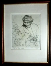 Hubert Andrew Freeth Signed Etching 'Sleeping & Waking' 1st State, Framed/Glazed