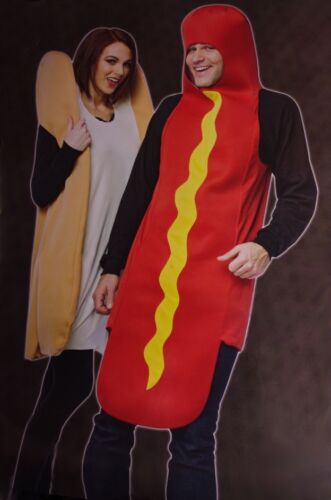 Adult Mens Womens Couples Costume Hot Dog Weiner Bun Halloween Costume S M L NEW - Photo 1 sur 1