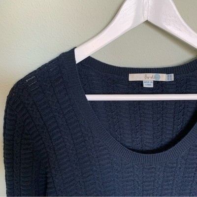 Boden Cable Knit 100% Wool Navy Blue Sweater Dress 10R | eBay
