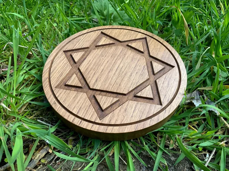 Diollo 3 Inch Altar Tile Pentagram – Brass Pentacle Plate For Wicca, Altar Decor & Ritual Use