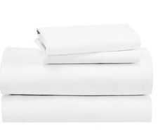 California Design Den King Sheet Set Extra Long 600TC Bright White Staple Cotton