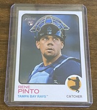 Rene Pinto 2022 Topps Heritage High Number Rookie RC #667 Tampa Bay Rays