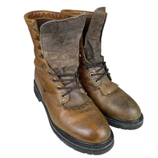 Guide Gear Kiltie Leather Boots Mens 9D Brown Oil Resistant Lace Up 607623-107