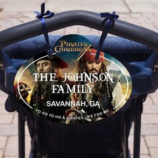 Custom Disney Stroller  Scooter Name Tag - Personalized Family ID Sign Parks