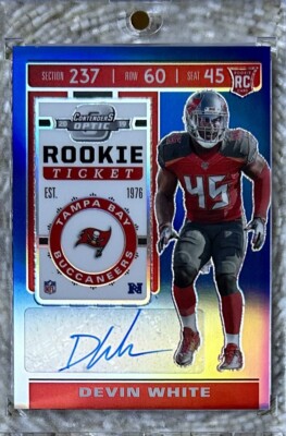 2019 PANINI CONTENDERS OPTIC BLUE AUTO /75 DEVIN WHITE RC