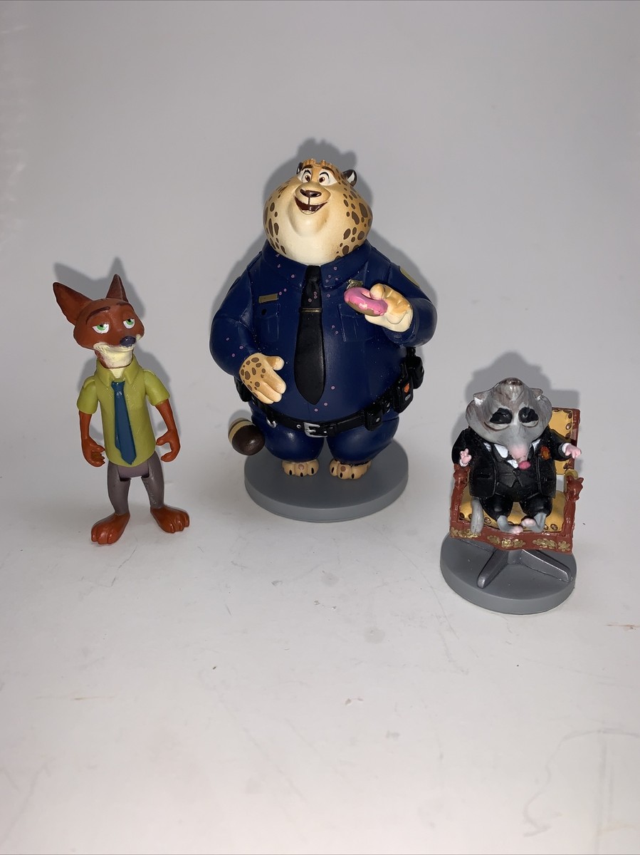 Zootopia Mr Big Rat Officer Cop Cheetah Nick Wilde Fox PVC Action