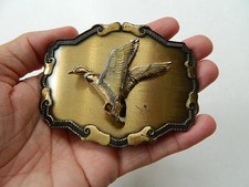 VINTAGE, COLLECTIBLE, 1977 OR 78 RAINTREE, FLYING MALLARD DUCK, BELT BUCKLE, VG 