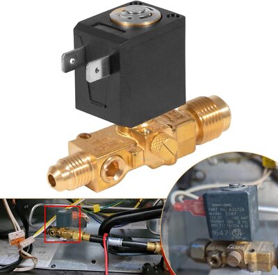 633726 Refrigerator Gas Solenoid Valve Assembly, 12V DC, Max 16 PSI for Norcold