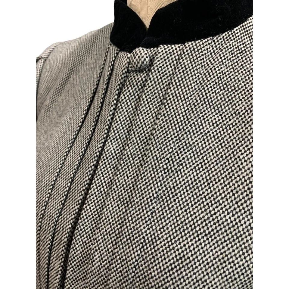 Talla 12 Sasson Negro Blanco Mujer Mezcla Lana Falda Traje Años 90 De Colección Foto 4 de 4