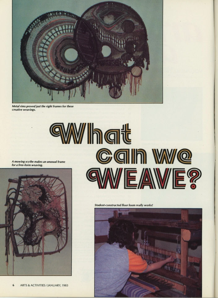 ARTS & ACTIVITIES Jan 1983 Weaving, Baskets, Block Printing, Felting, Education - Image 2 of 4