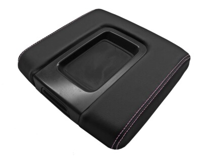 Fits 2014-2019 Chevrolet Silverado PVC Leather Console Lid Cover Pink Stitch