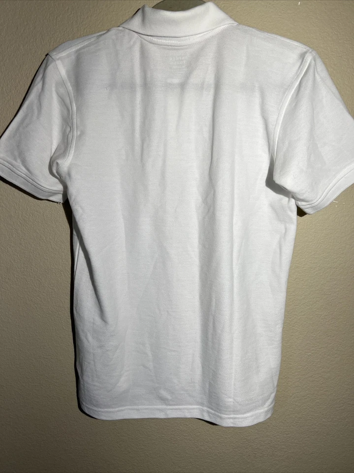 French Toast White Polo Shirt Short Sleeve Button Collar Youth Kid's 10/12Medium - Image 2 of 4