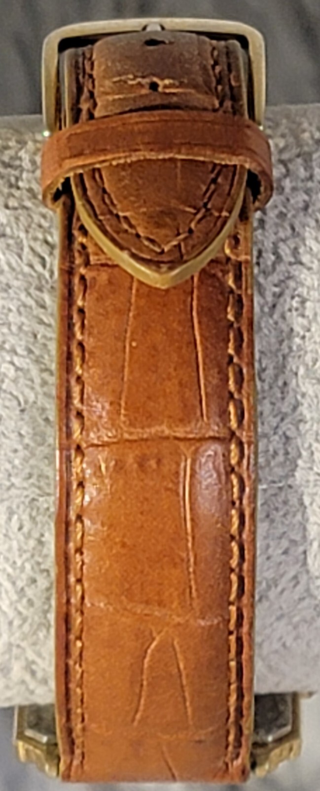 SEIKO Brown Face Gold Case Rectangular watch Genu… - image 5