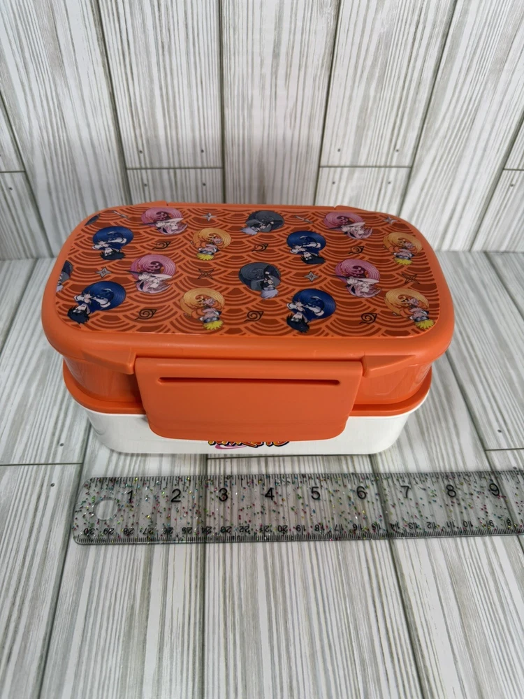 Naruto Bento Box And Plastic Water Bottle Orange Fork Spoon 2 Trays New Naruto Bento Box And Plastic Water Bottle Orange Fork Spoon 2 Trays New