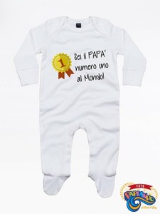 Idee Regalo Papa Natale.Tutina Pigiamino Neonato Neonata Numero Uno Idea Regalo Papa Compleanno Natale Ebay